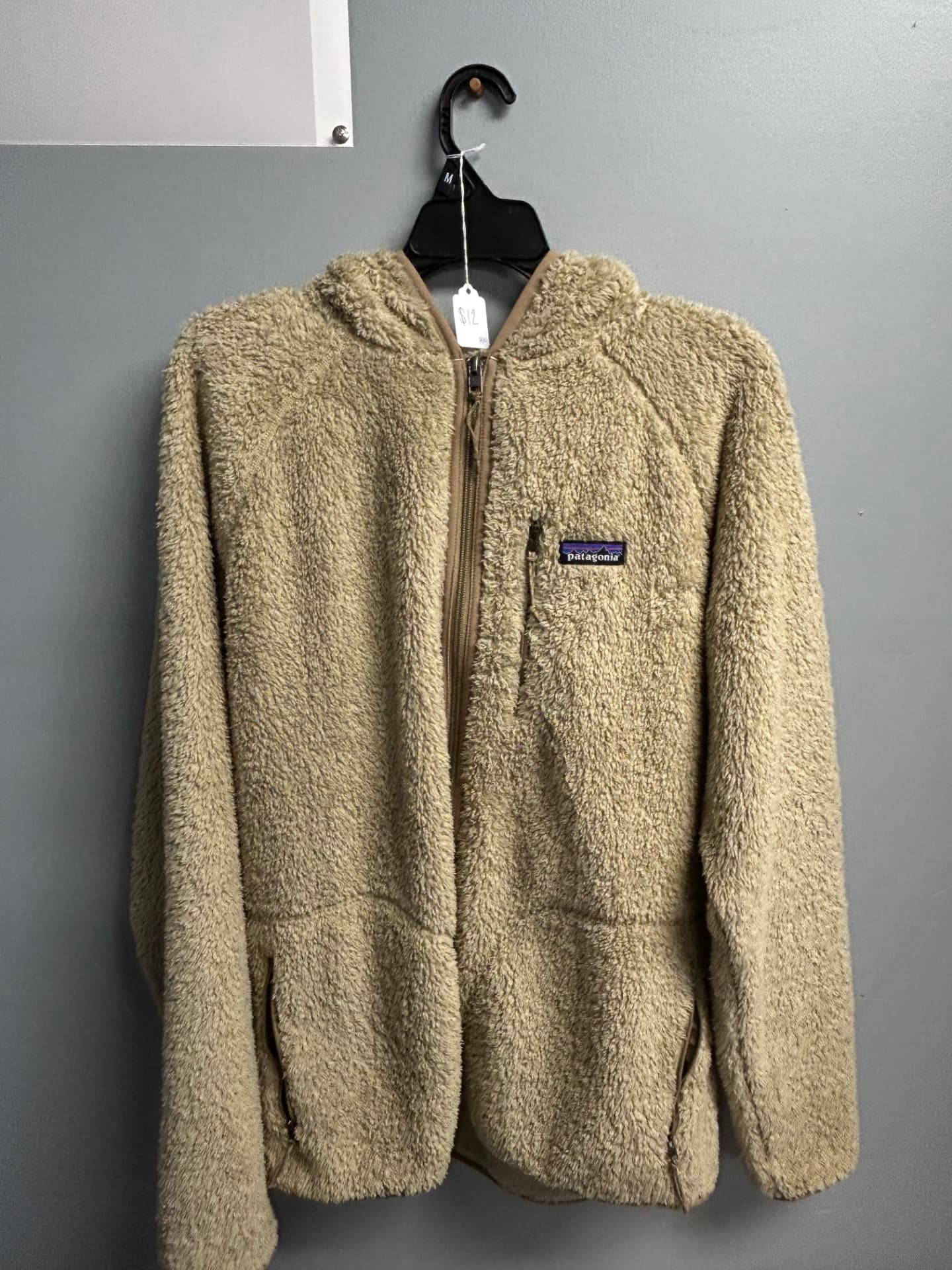 Tan Patagonia sherpa zip fleece jacket